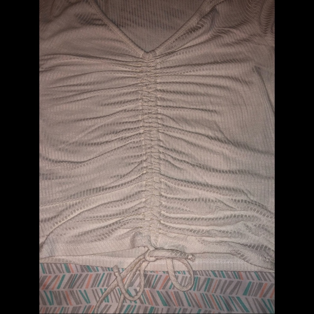 Cropped white long sleeve shirt - Picture 3 of 3